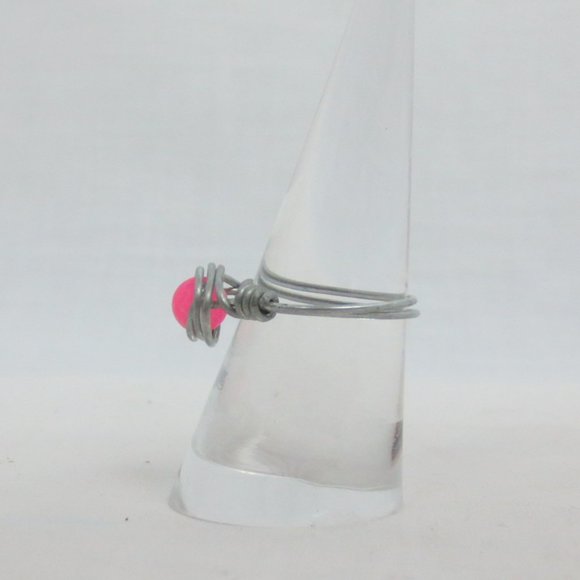 New Stainless Wrap Pink Quartz Hand Crafted Ring - Picture 5 of 9